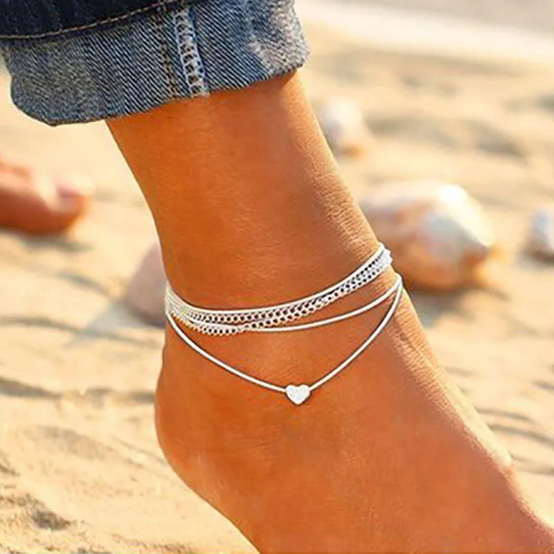 Élégant bracelet de cheville bohème avec perles et breloque coquillage – parfait pour la plage, les mariages et le style de tous les jours.