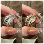 Bague plissée irrégulière, ouverte et ajustable – Bague tendance style punk Y2K pour femmes et hommes, bijou de soirée à la mode