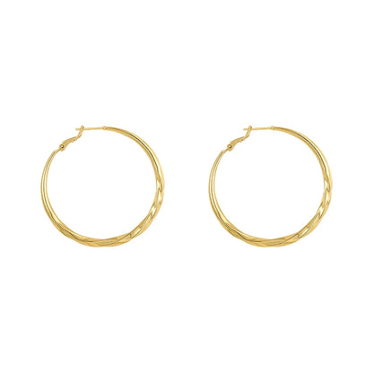 Mobius Twist Gold Hoop Earrings – Classic 50mm Statement Hoops for Women