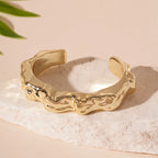 Irregular Geometric Cuff Bangle Bracelet for Women – Bold Statement Fashion Bracelet, Trendy Open Cuff Jewelry