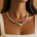 Collier de perles d'eau douce artistique et rétro – Pendentif bohème fait main
