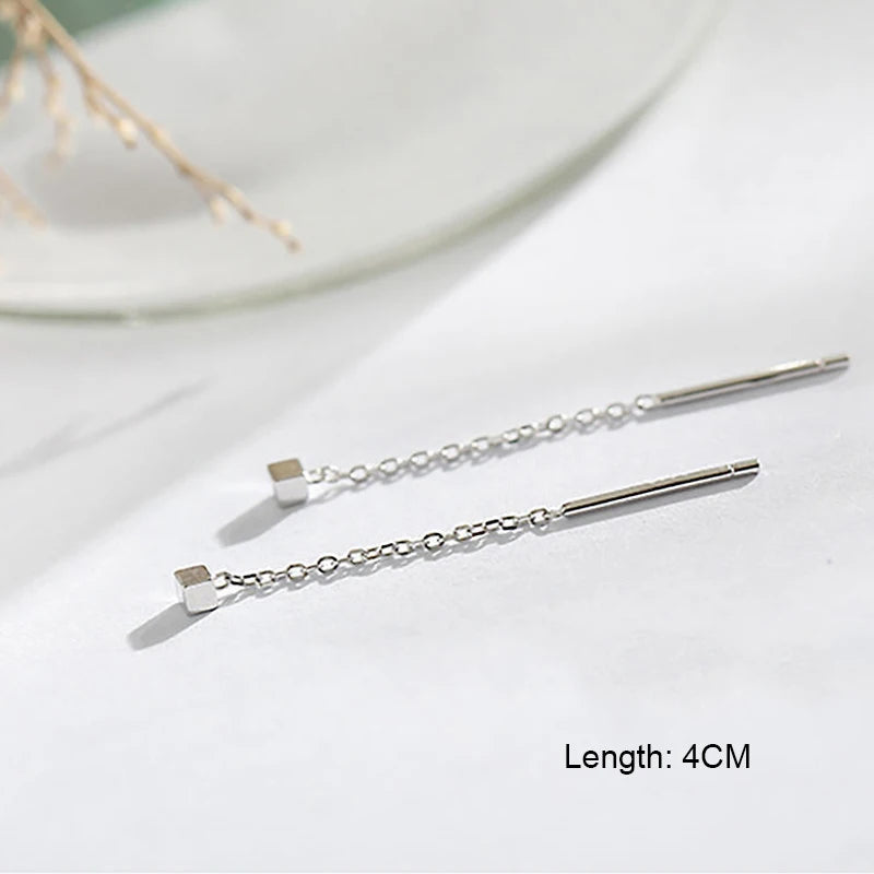 Elegant Pearl Long Tassel Drop Earrings – Fashion Metal Chain Jewelry for Women