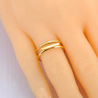 Bague JeeMango en acier inoxydable à double cercle pour femme – Plaqué or 18 carats, étanche, bijou tendance