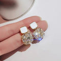 Pendientes geométricos vintage de cristal morado para mujer: pendientes colgantes irregulares y brillantes | ELARIAH