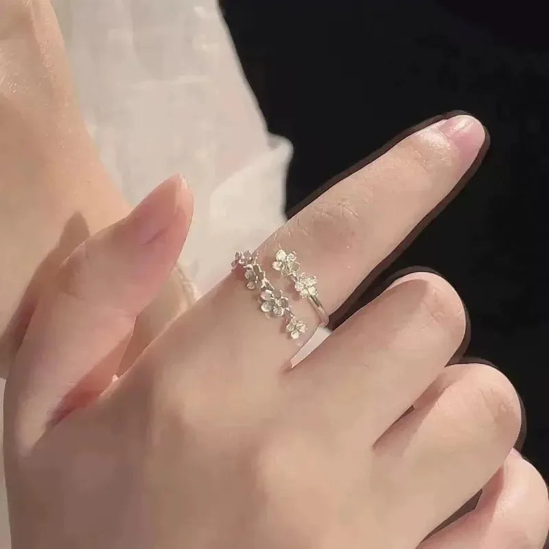 Bague Elariah ajustable en forme de cœur pour femme – Bague cocktail papillon vintage en zircon et perle | Bijou romantique pour mariage et soirée