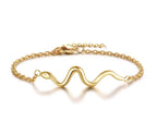Minimalist Cross, Crescent Moon & Star Charm Bracelet for Women – Stainless Steel Thin Chain Adjustable Gold Layered Bracelet