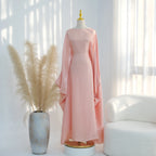 Elariah Shimmering Eid Kaftan Abaya – Extra Loose Fit Butterfly Sleeve Maxi Dress for Ramadan, Evening & Party Wear