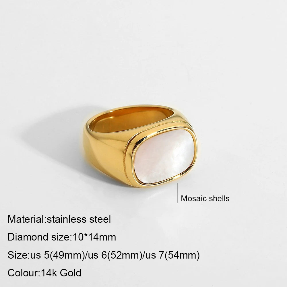 Bague tendance en acier inoxydable 316L – Alliance durable et résistante à la lumière pour femme