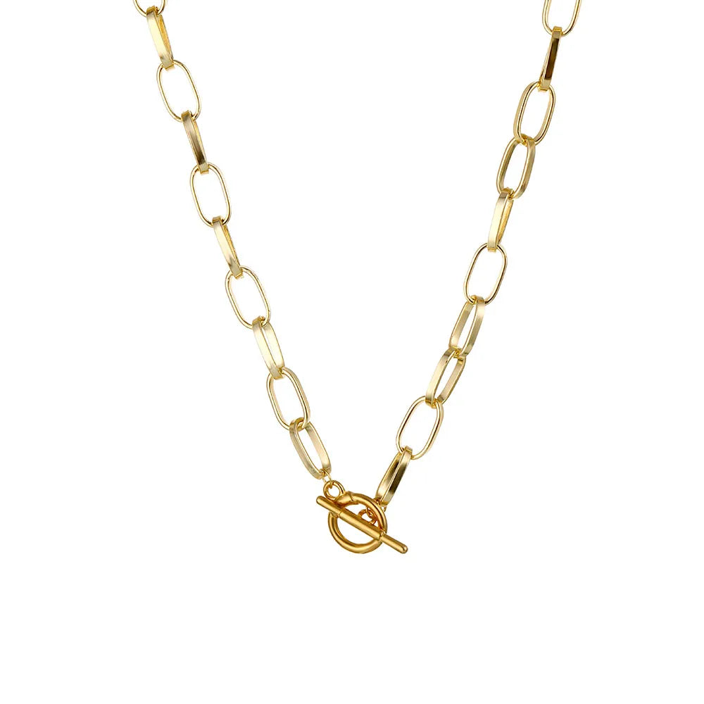Collier à chaîne épaisse en acier inoxydable – Bijou ras-du-cou punk unisexe pour femmes et hommes