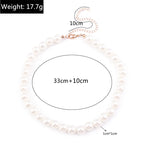 Collier ras du cou classique en perles d'imitation pour femme – Élégant collier de perles pour mariée et mariage
