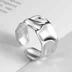 Juego de 3 anillos abiertos geométricos chapados en oro: anillos gruesos, irregulares y modernos para mujer.