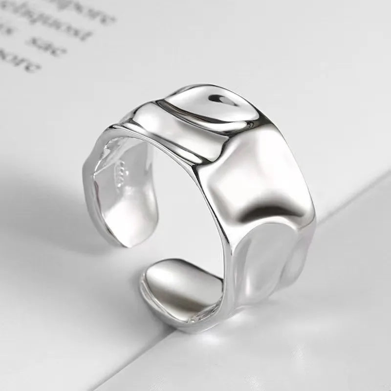 3-Piece Gold Plated Geometric Open Ring Set – Chunky, Irregular & Trendy Statement Rings for Women