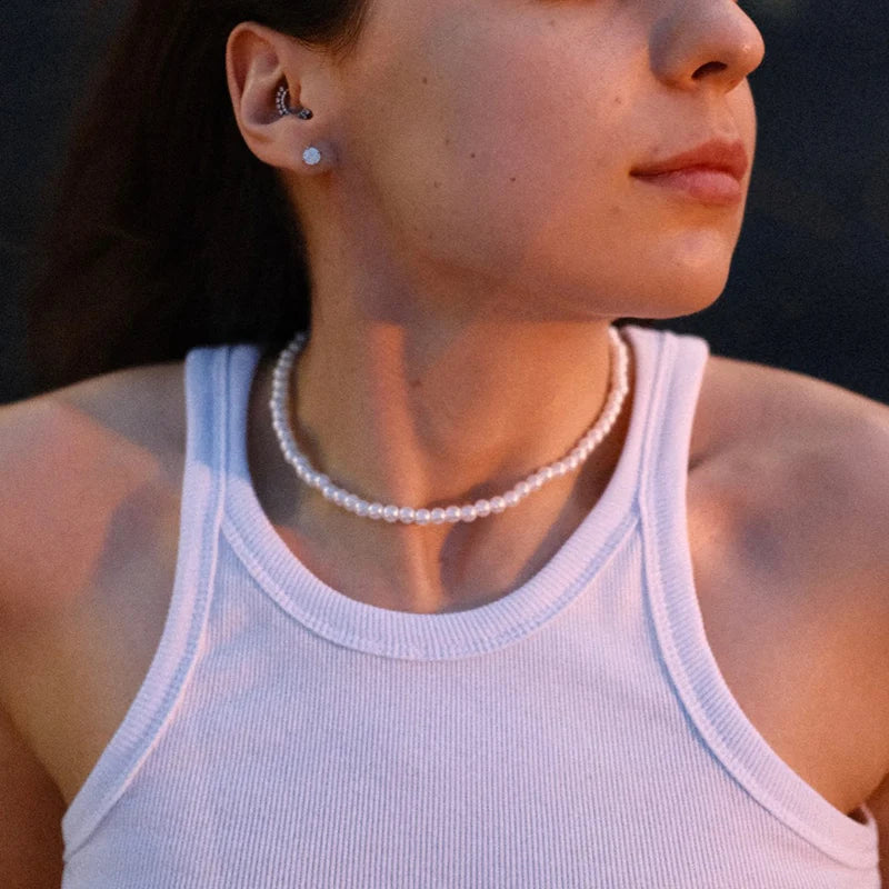 Collier ras du cou classique en perles d'imitation pour femme – Élégant collier de perles pour mariée et mariage