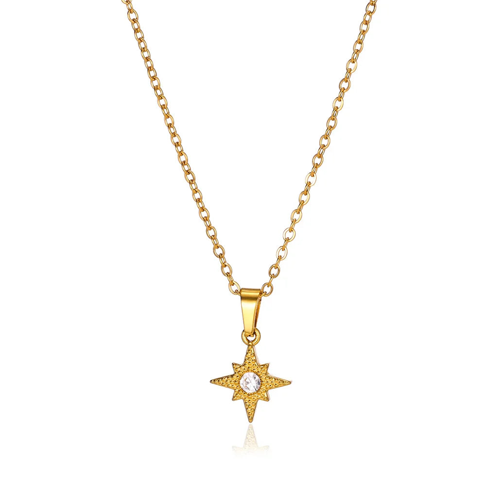 Collier géométrique avec pendentif tournesol – Chaîne de clavicule en acier inoxydable pour femme