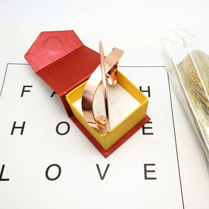 Gold Plated Mobius Stainless Steel Bracelet – Adjustable Women’s Luxury Bangle