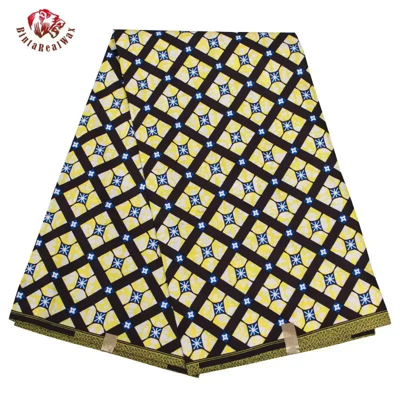 Elariah Ankara Wax Print Fabric – 6 Yards African Batik Polyester Material for Dresses, Sewing & Occasion Wear