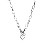 Collier à chaîne épaisse en acier inoxydable – Bijou ras-du-cou punk unisexe pour femmes et hommes