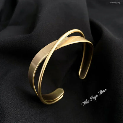 Gold Plated Mobius Stainless Steel Bracelet – Adjustable Women’s Luxury Bangle