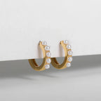 Lot de 2 paires de créoles pendantes vintage en perles – Créoles en acier inoxydable plaqué or 18 carats pour femme