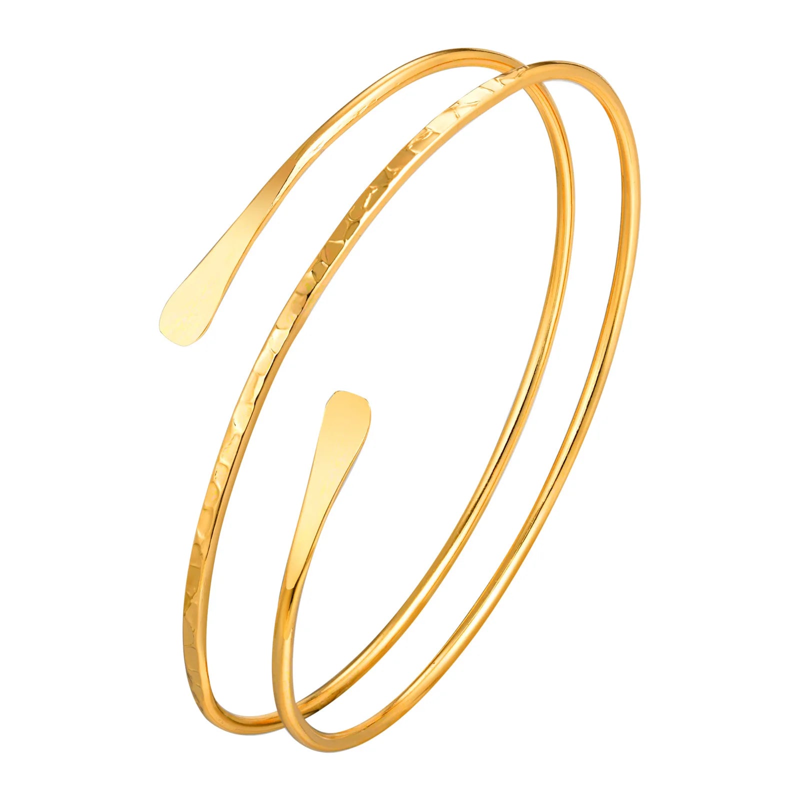 Bracelet manchette minimaliste plaqué or pour le haut du bras – Bijou tendance pour femme