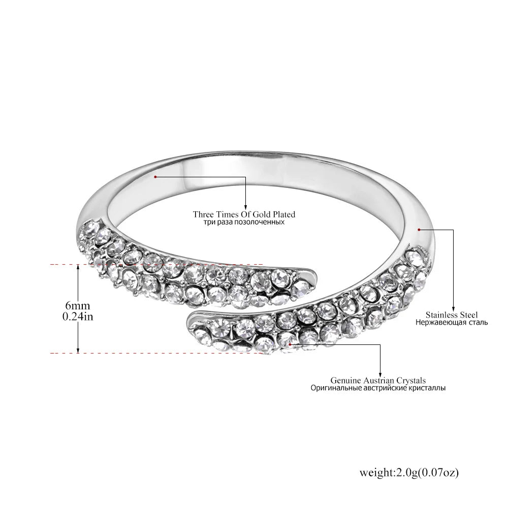 Bague JeeMango en acier inoxydable à double cercle pour femme – Plaqué or 18 carats, étanche, bijou tendance