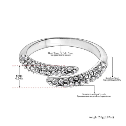 JeeMango Double Circle Stainless Steel Ring for Women – 18K Gold Plated, Waterproof, Trendy Fashion Jewelry