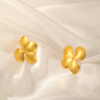 Pendientes Unift Vintage con diseño de flores para mujer: joyas bohemias de acero inoxidable chapado en oro de 14 quilates.