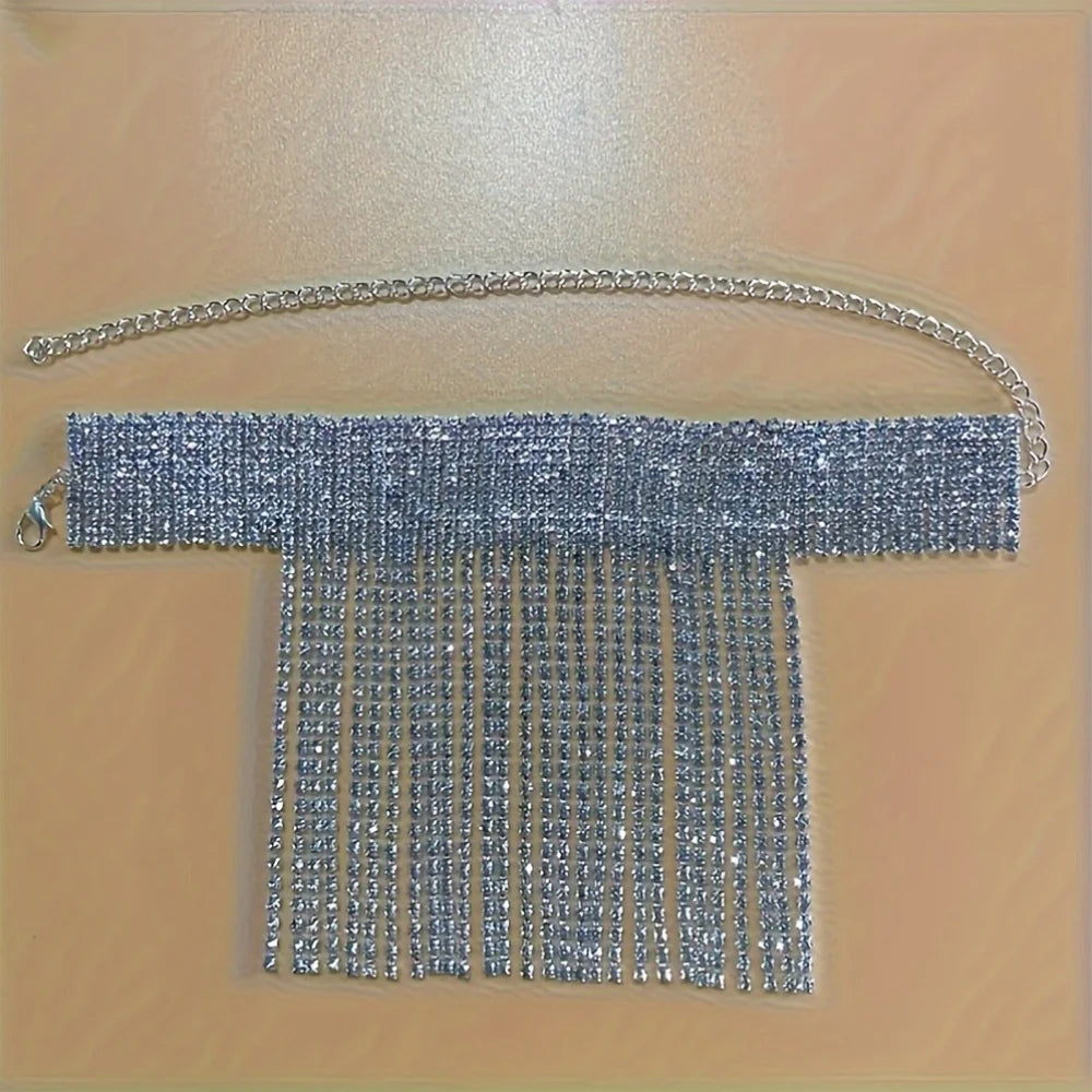 Bracelet de cheville à pampilles et strass pour femme – Bracelet de cheville à chaîne en cristal étincelant, bijou de pied élégant pour les fêtes et les mariages