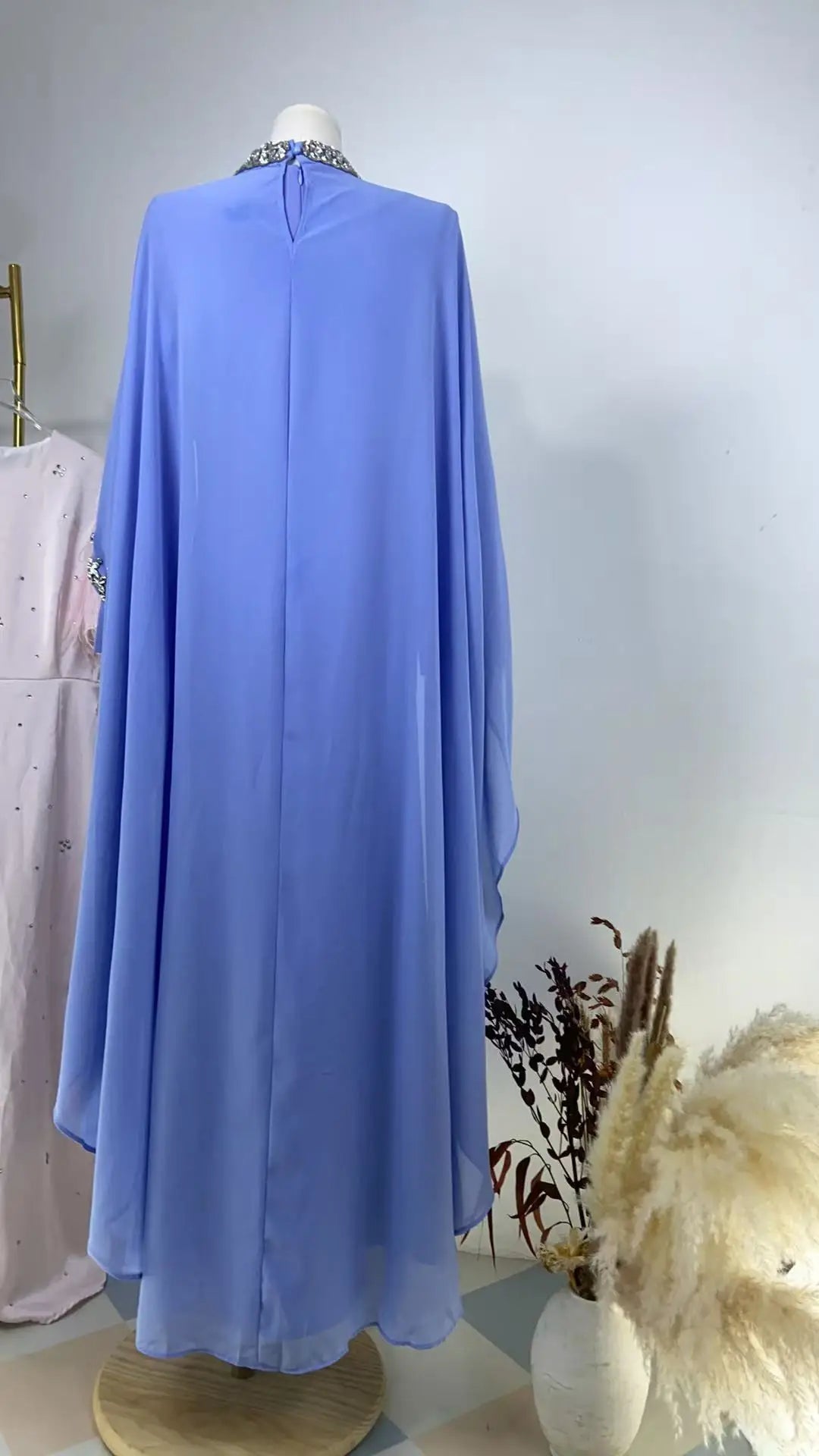 Elariah Embroidered Modest Abaya Dress for Women – Elegant Long Sleeve Kaftan Maxi Dress for Eid, Ramadan & Special Occasions