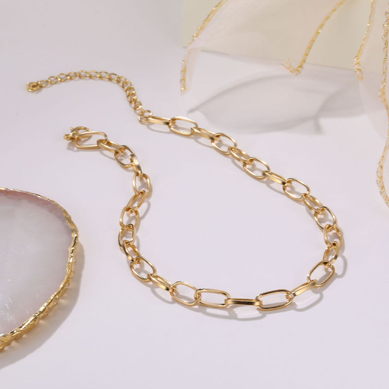 Stainless Steel Thick Chain Necklace – Unisex Punk Choker Jewelry for Women & Men