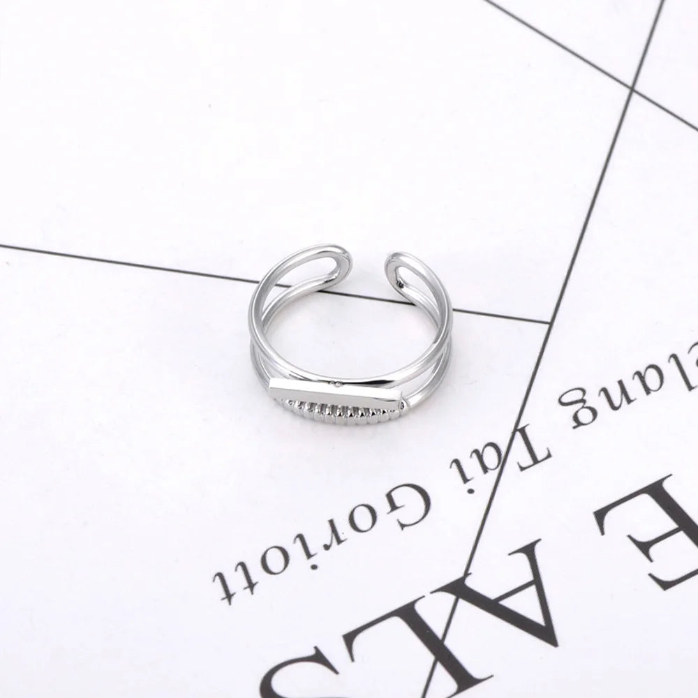 Bague JeeMango en acier inoxydable à double cercle pour femme – Plaqué or 18 carats, étanche, bijou tendance