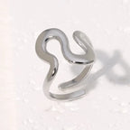 Elariah 14K Gold Plated Stainless Steel Geometric Cocktail Ring – Bold Statement Party Ring for Women