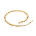 Minimalist Stainless Steel Cuban Chain Anklet for Women – Delicate 4mm Gold or Silver Adjustable Beach Anklet