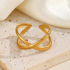 Elariah 14K Gold Plated Stainless Steel Geometric Cocktail Ring – Bold Statement Party Ring for Women