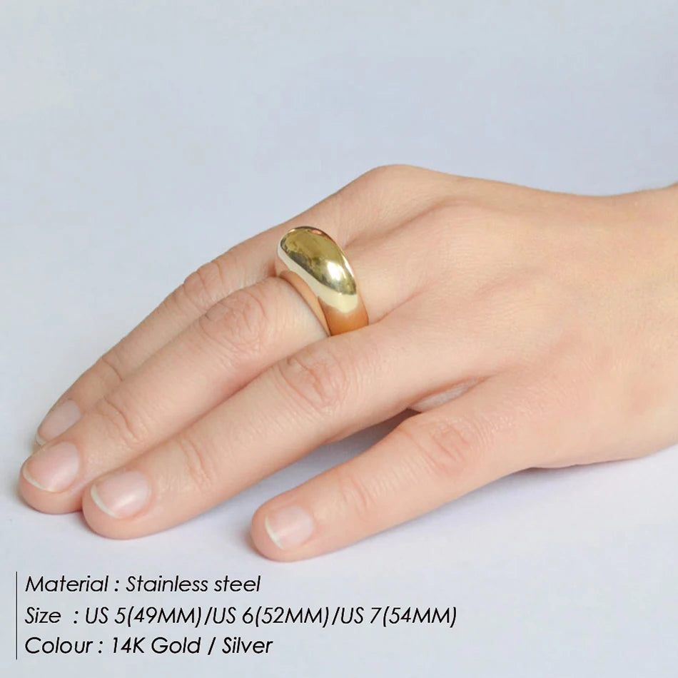 316L Stainless Steel Fashion Ring – Durable, Non-Fading Band for Women