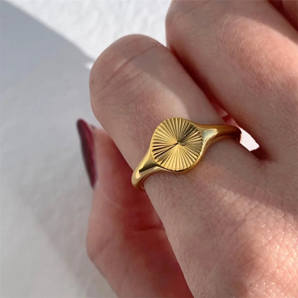Bague tendance en acier inoxydable 316L – Alliance durable et résistante à la lumière pour femme