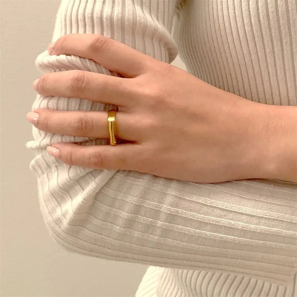 Bague tendance en acier inoxydable 316L – Alliance durable et résistante à la lumière pour femme