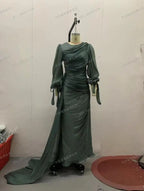 Robe maxi caftan soyeuse et modeste Elariah pour femmes – Abaya musulmane à manches longues, Jalabiya, tenue décontractée et de soirée