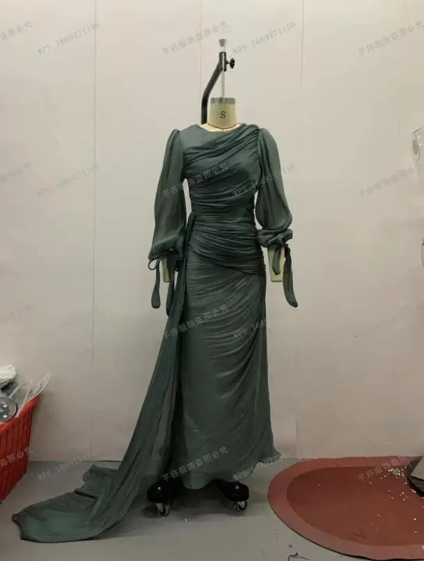 Robe maxi caftan soyeuse et modeste Elariah pour femmes – Abaya musulmane à manches longues, Jalabiya, tenue décontractée et de soirée