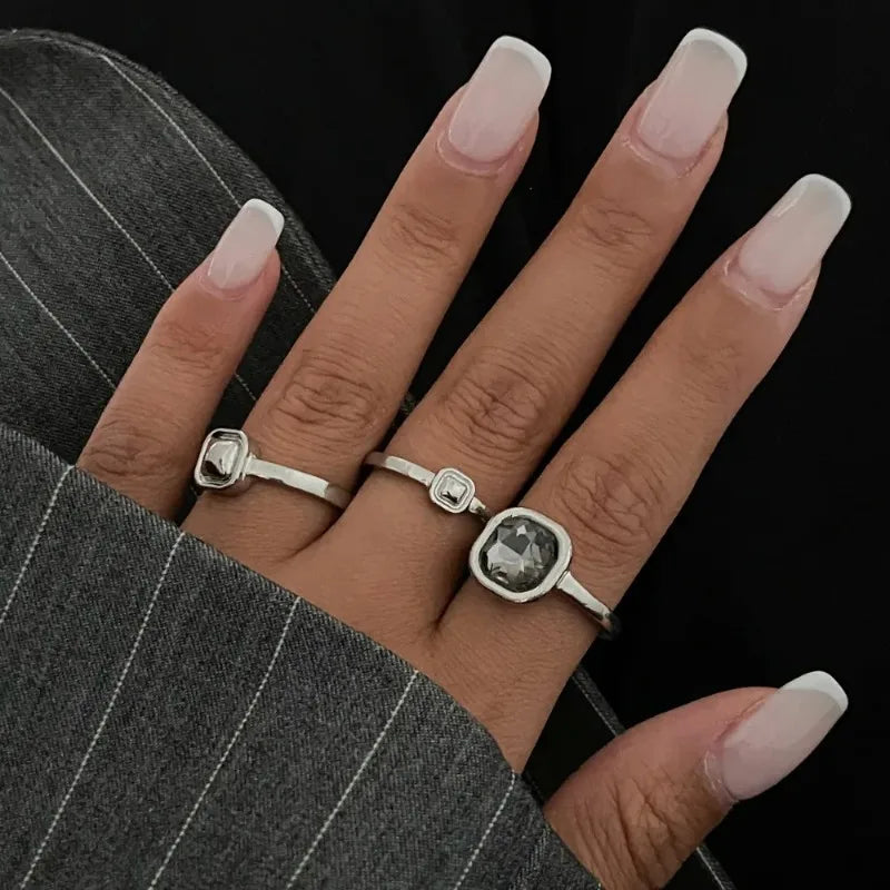Minimalist Rhinestone Open Ring for Women – Adjustable Gold Plated Geometric Fashion Ring