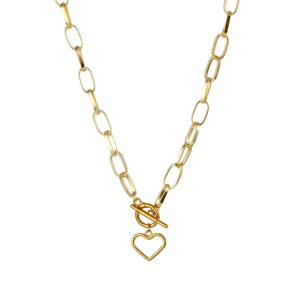 Collier à chaîne épaisse en acier inoxydable – Bijou ras-du-cou punk unisexe pour femmes et hommes