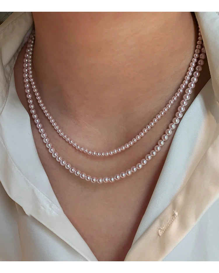 Collier de perles de culture rose et violettes – Élégant collier ras-de-cou plaqué or pour femme