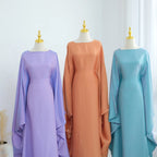 Elariah Shimmering Eid Kaftan Abaya – Extra Loose Fit Butterfly Sleeve Maxi Dress for Ramadan, Evening & Party Wear