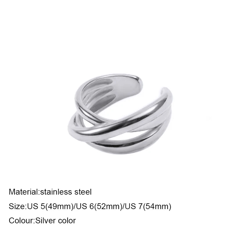 Bague tendance en acier inoxydable 316L – Alliance durable et résistante à la lumière pour femme
