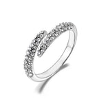 Bague JeeMango en acier inoxydable à double cercle pour femme – Plaqué or 18 carats, étanche, bijou tendance