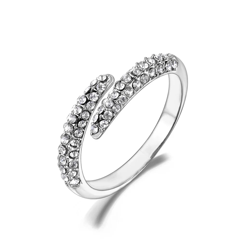 Bague JeeMango en acier inoxydable à double cercle pour femme – Plaqué or 18 carats, étanche, bijou tendance