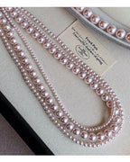 Collier de perles de culture rose et violettes – Élégant collier ras-de-cou plaqué or pour femme