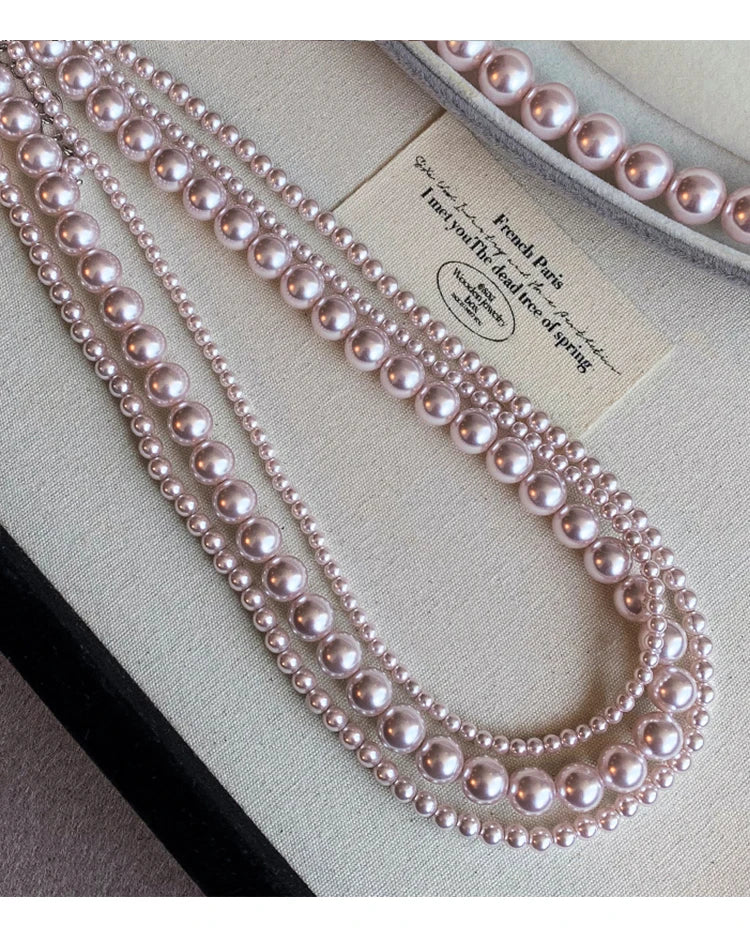 Collier de perles de culture rose et violettes – Élégant collier ras-de-cou plaqué or pour femme