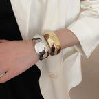 Brazalete trenzado geométrico irregular: pulsera vintage con estilo para mujer