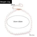 Collier ras du cou classique en perles d'imitation pour femme – Élégant collier de perles pour mariée et mariage